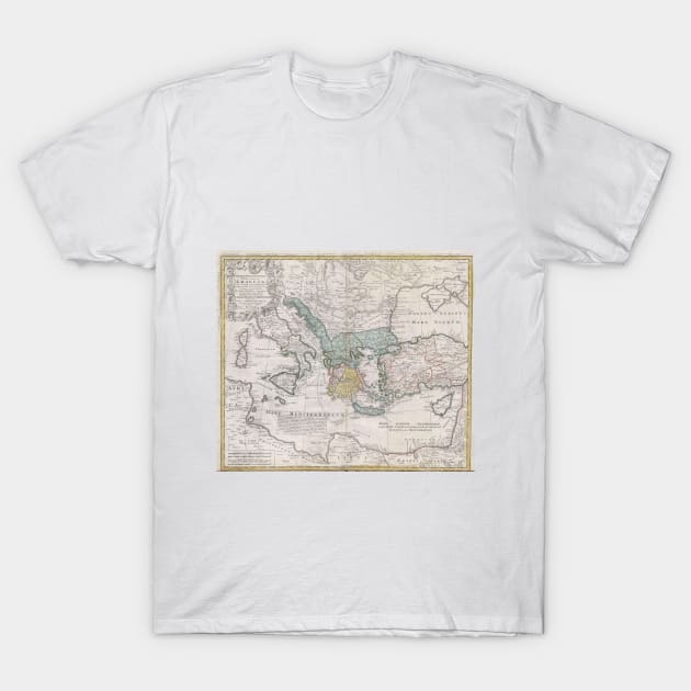 Vintage Map of Greece (1741) T-Shirt by Bravuramedia